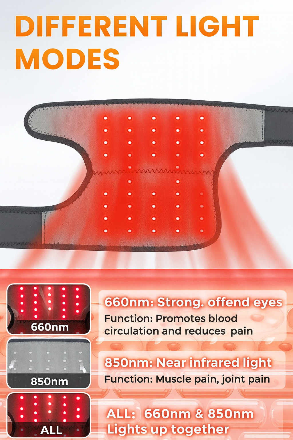 Red Light Heat and Massage Knee Wrap